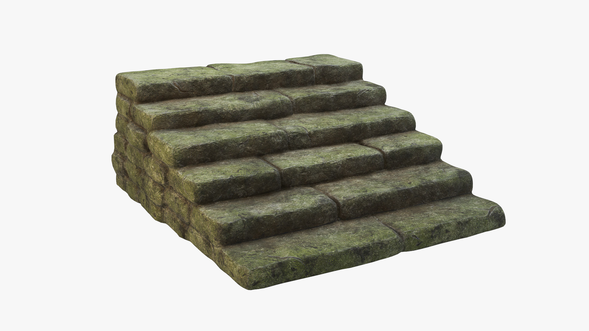 Mossy stone steps model - TurboSquid 1582939