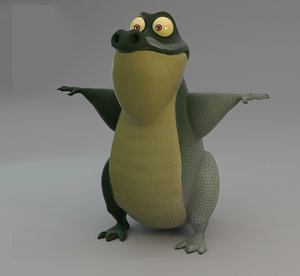 3D model cartoon crocodile