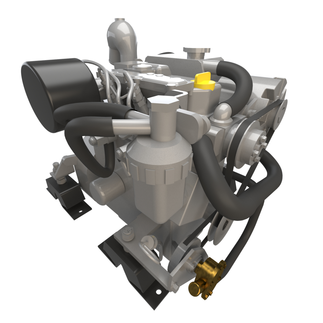 Silnik okrętowy Yanmar Diesel Model 3D TurboSquid 1582943