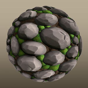 Mossy Rock Wall Material - PBR, Seamless, & Stylized