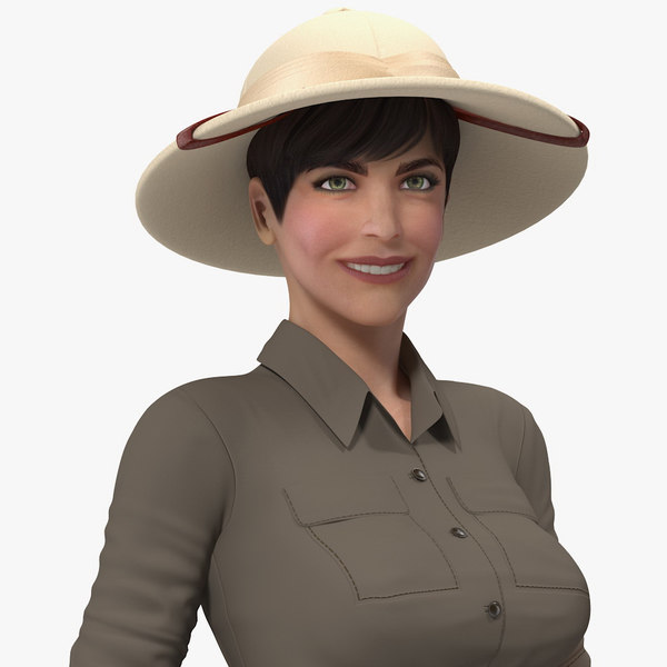 women zookeeper clothes rigged woman 3D
