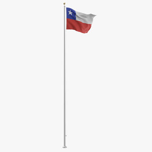 3D model flag pole chile