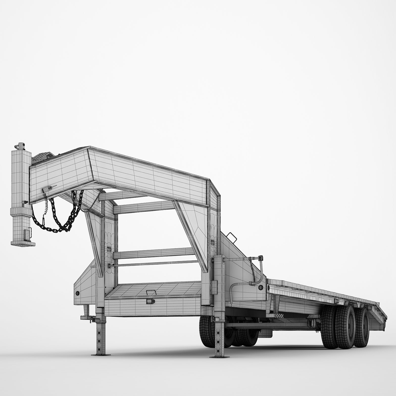 Gooseneck trailer 3D model TurboSquid 1583413