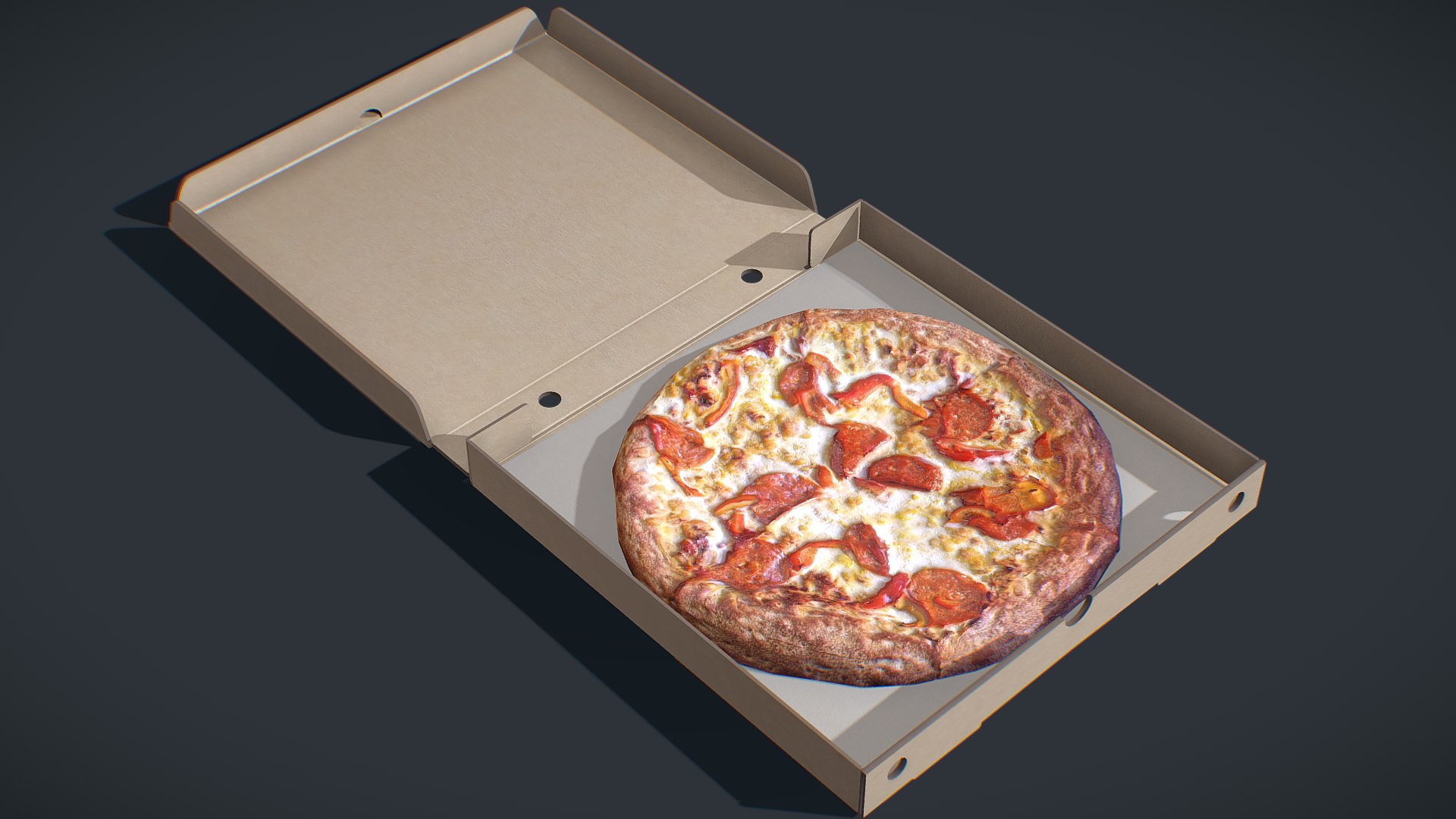 Perfect pizza box 3D model - TurboSquid 1583487