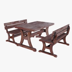 picnic table 3D model