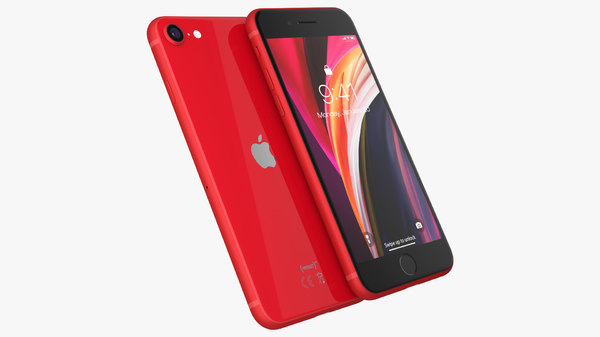 3d Model Iphone Se Red Turbosquid