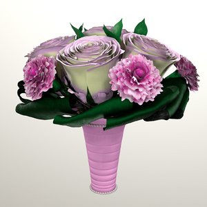 bouquet brides modeled 3D model