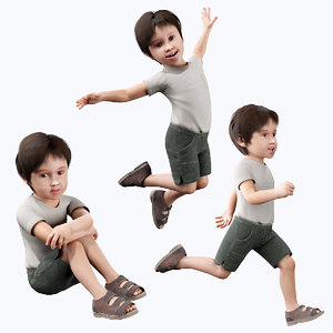3D model child boy