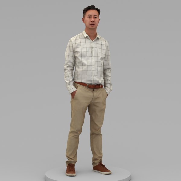 Middle Aged Man Hands Pockets 3d Model Turbosquid 1583893