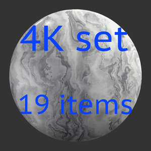 Stone white 4K Texture set 19 items