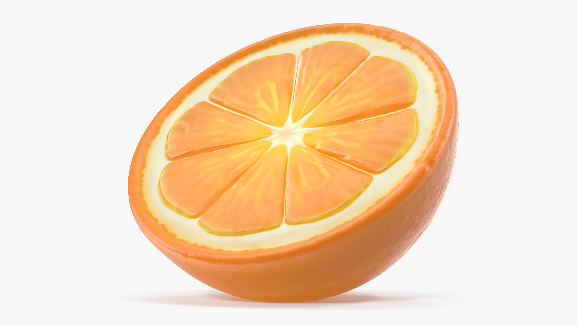  Half  Fresh Orange  Fruit Cartoon  3D Modell TurboSquid 1584016
