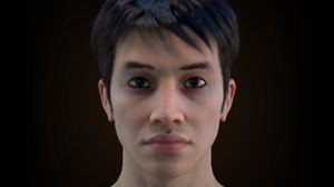 male character rig head face 3D