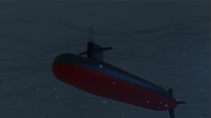 submarine ohio-class scene ocean 3D model