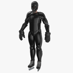 hummanoid hockey player black 3D model
