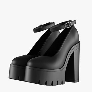 heels platform shoes 3D model