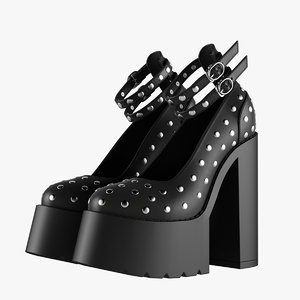 3D female platform shoes
