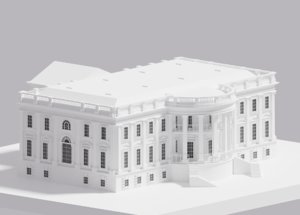 3D white house