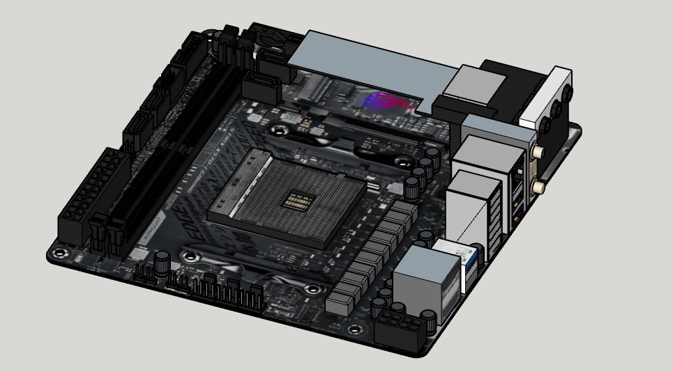 Asus x570 gaming motherboard model TurboSquid 1585378