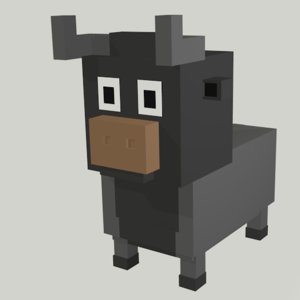 3D bull voxel art