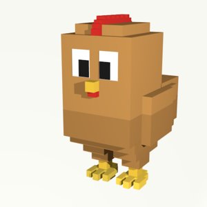chicken voxel 3D model