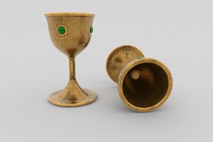3D chalice golden gold model