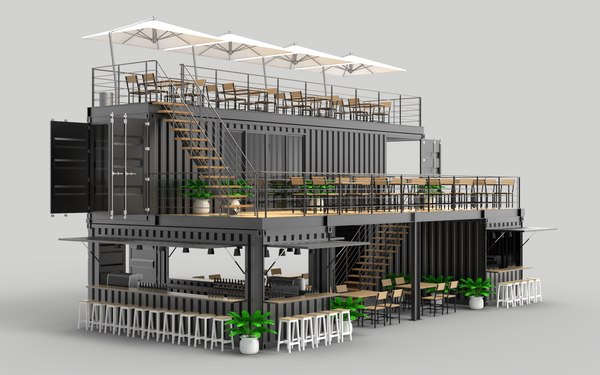 3d Model Shipping Container Cafe Restaurant Turbosquid 1586357