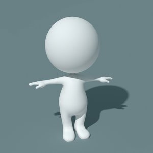 3D stickman character simple