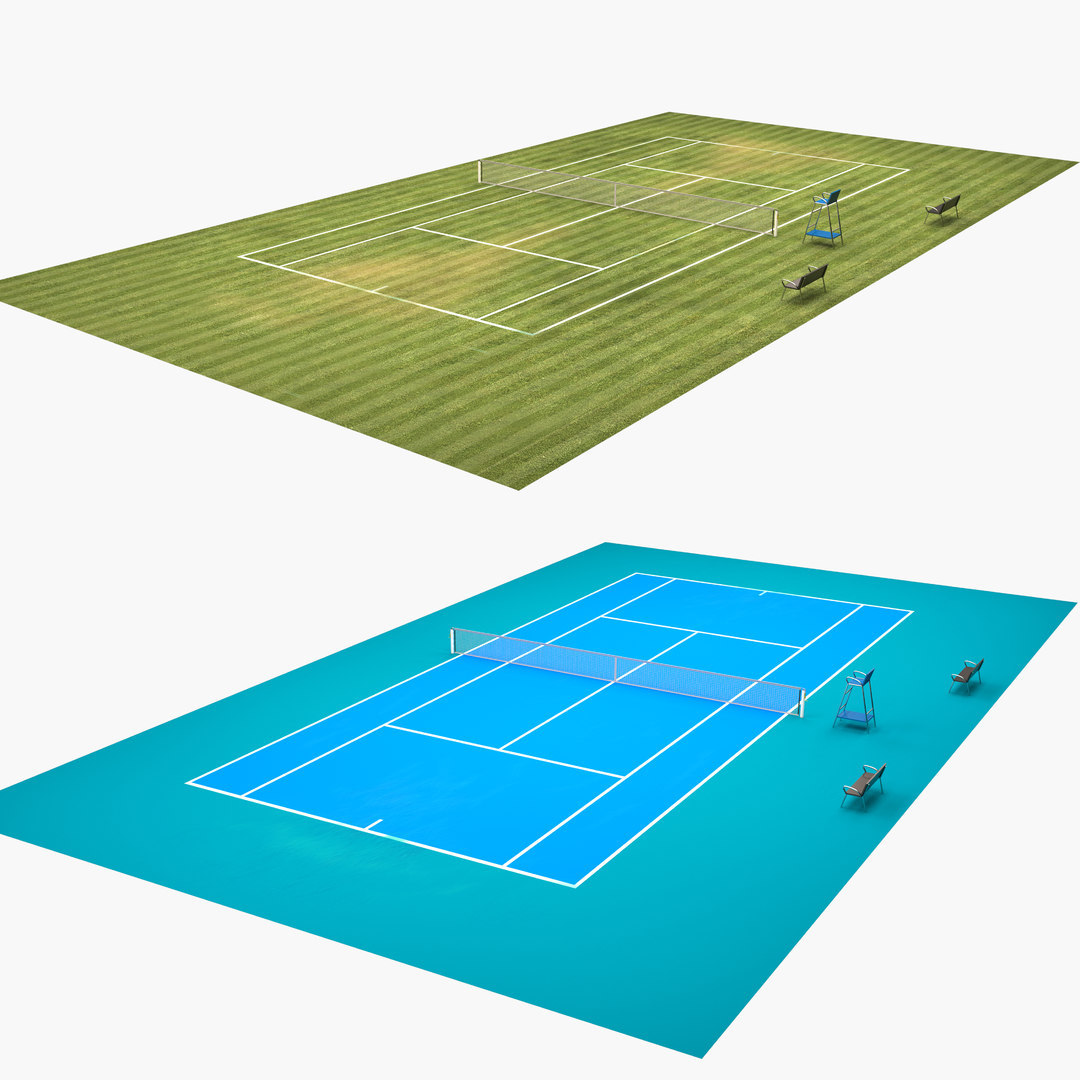 3D tennis courts model TurboSquid 1586800