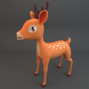 deer cartoon 3D model