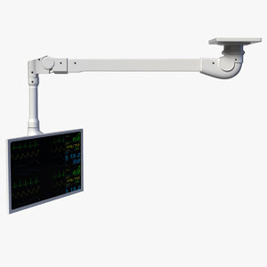 3D medical hospital arm monitor model