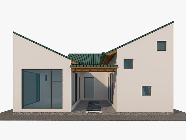 modern japanese house small 3D model