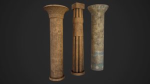ancient egyptian column 3D