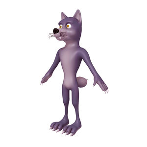 3D wolf cartoon model