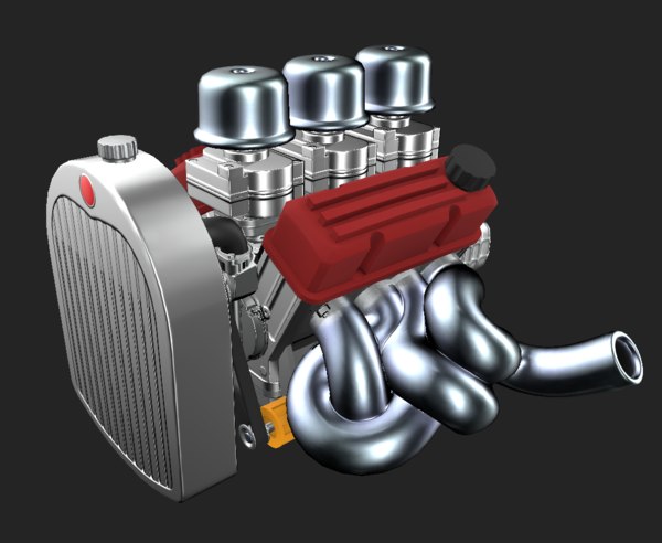 V8 flathead inspired engine 3D - TurboSquid 1587943