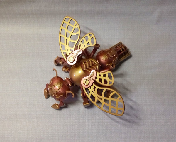 Une Abeille Animée En 3d Avec Des Ailes Holographiques Et Une