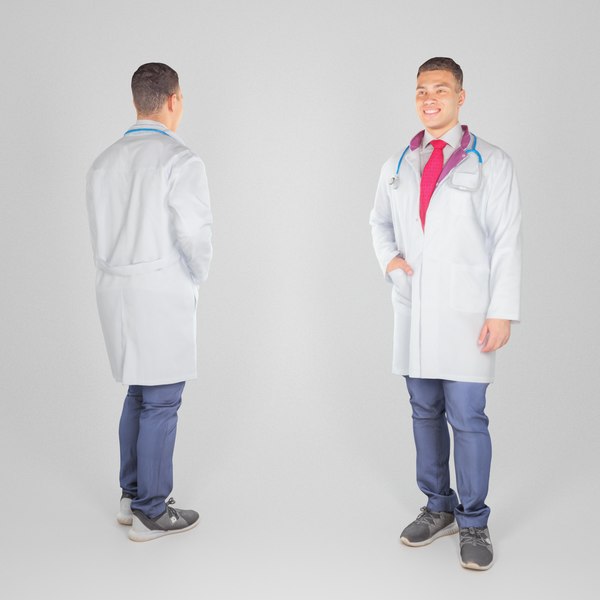 young man uniform doctor 3D model