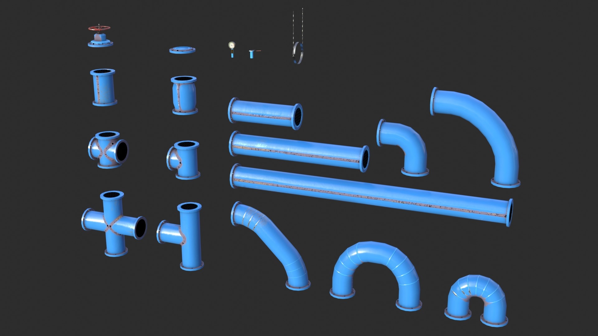 Modular pipes 3D model TurboSquid 1588841