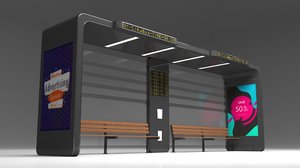 3D bus stop passenger model