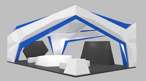 futuristic exhibition booth base 3D model