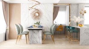 living room dining 3D model