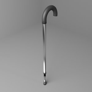 3D model crook walking cane