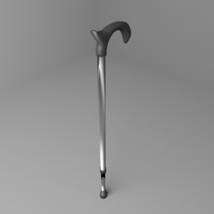 3D model t-handle walking cane