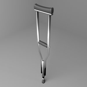axillary walking crutch 3D model