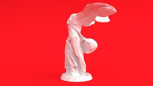 stylized nike samothrace sculpture 3D model