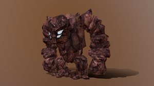 3D rocky character rigged model