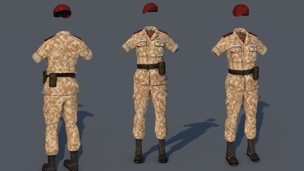 3D military outfit costume uniform