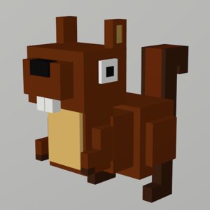 squirrel voxel 3D model