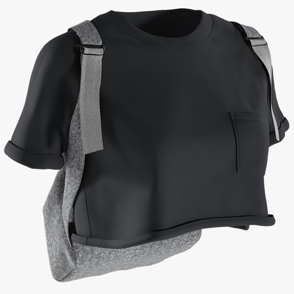 realistic women s tshirt 3D model