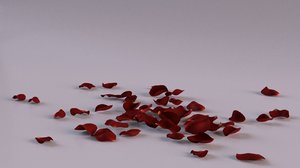 3D flower rose petal red