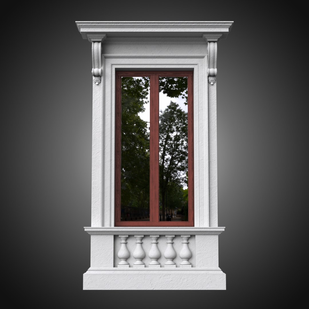 3D model classical window frame pedestal - TurboSquid 1591315